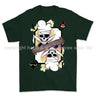 Royal Navy White Mafia Chef Playing Card Art Front Printed T-Shirt - Commando Green