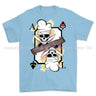 Royal Navy White Mafia Chef Playing Card Art Front Printed T-Shirt - Light Blue