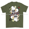 Royal Navy White Mafia Chef Playing Card Art Front Printed T-Shirt - Military Green/Olive