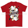 Royal Navy White Mafia Chef Playing Card Art Front Printed T-Shirt - Red