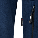 Sugar Loaf Shepherd Polar Fleece Hoodie in Navy Blue close up of branding