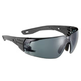 Bolle Rush+ 2.0 Safety Glasses - Grey Frame, Smoke Lens - M/L on white background