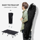 Outsunny Double Camping Cot Bed - Black folded profile