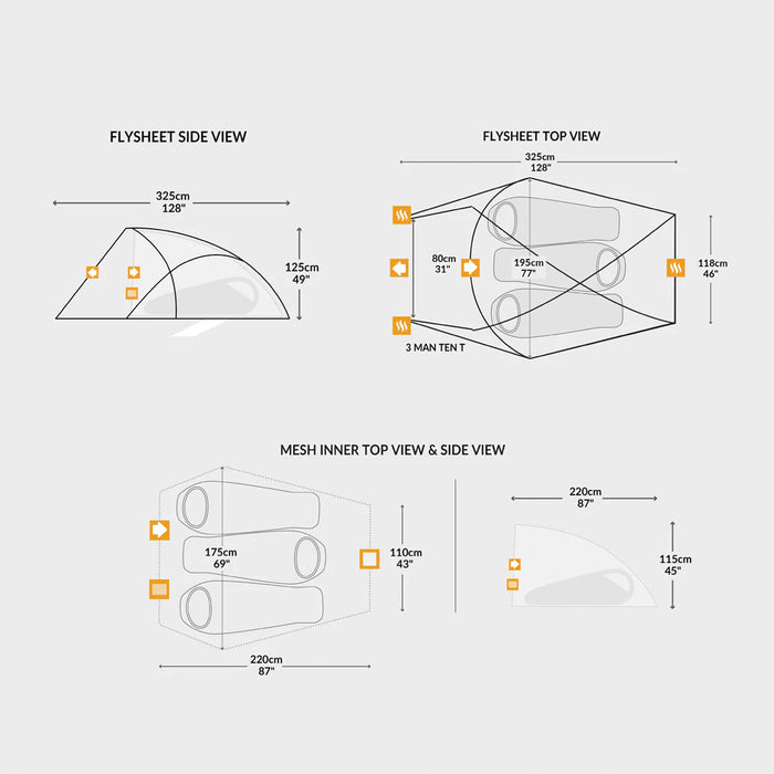 Snugpak Scorpion 3 IX Tent WGTE Dimensions | Task Outdoor