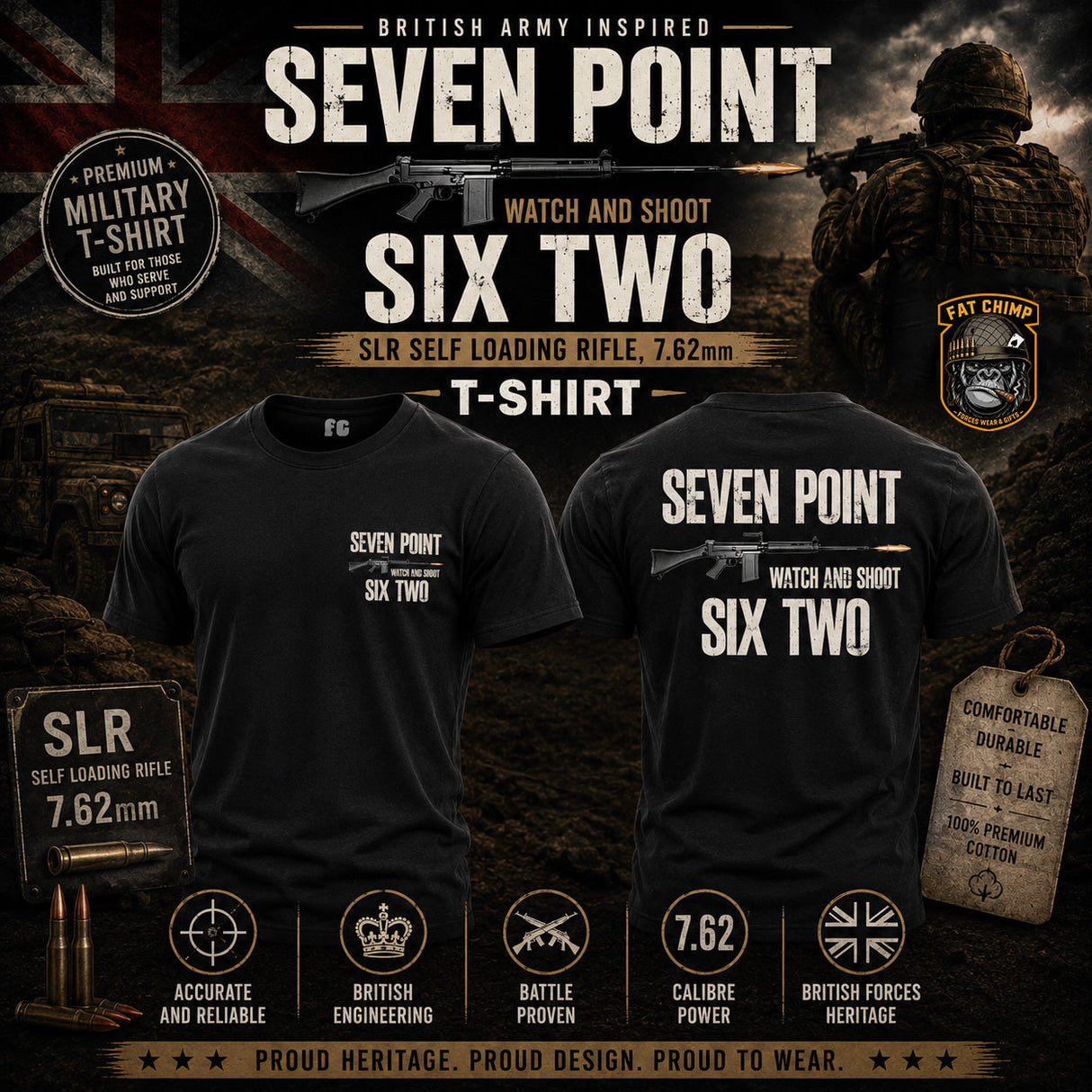 Seven Point Six Two Double Print T-Shirt - Design