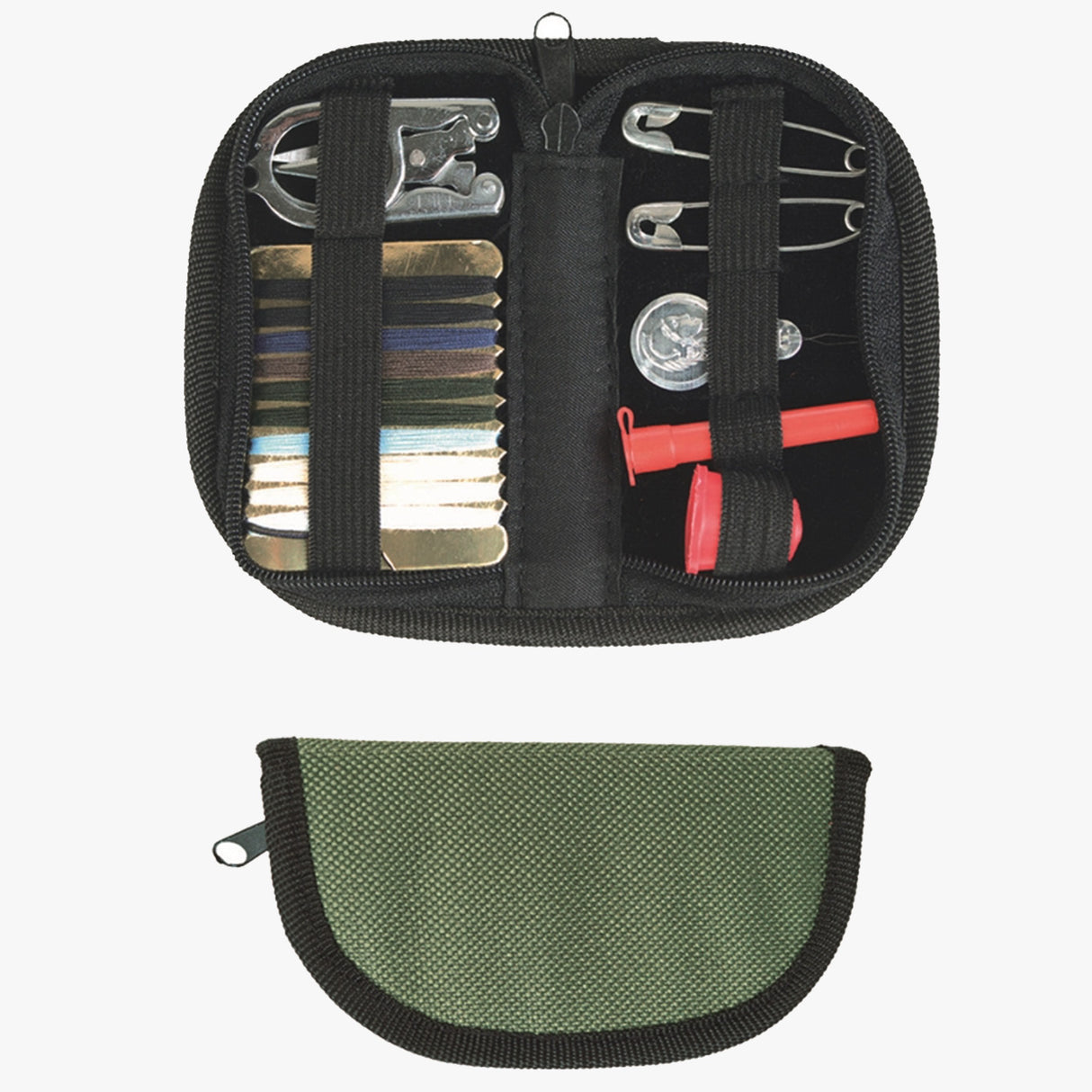 Mil-Tec Compact Sewing Kit with Zip Pouch Olive Green | Task Outdoor