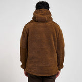 Jack Pyke Sherpa Fleece Hoodie Gen2 in camel from the back on white background