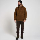 Jack Pyke Sherpa Fleece Hoodie Gen2 in camel from the front at distance on white background