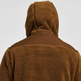 Jack Pyke Sherpa Fleece Hoodie Gen2 in camel close up of hood from back