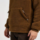 Jack Pyke Sherpa Fleece Hoodie Gen2 in camel close up of zip