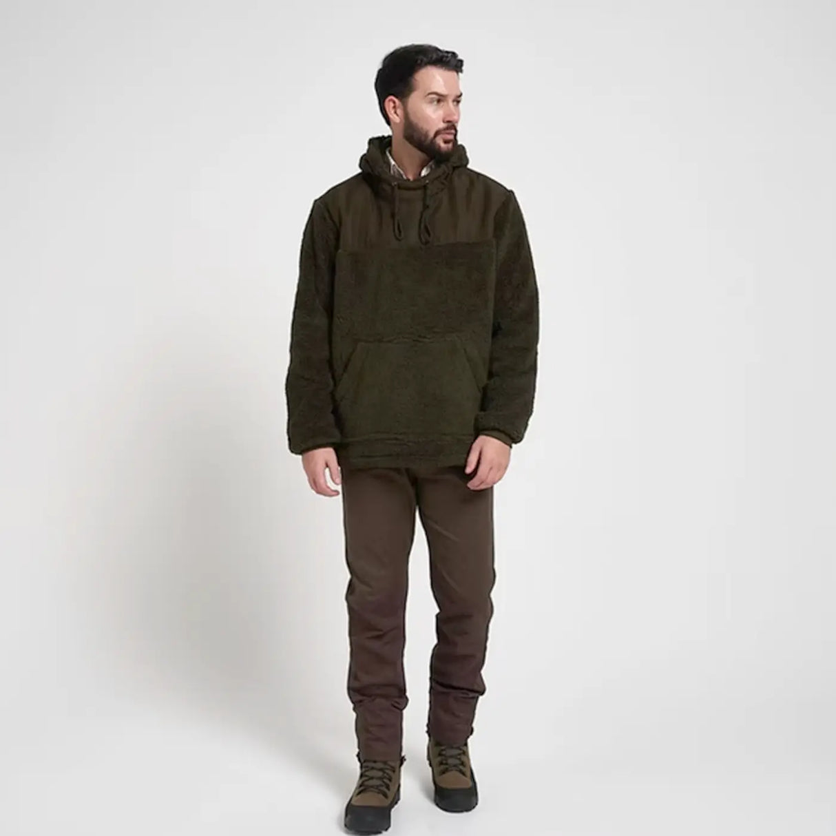 Jack Pyke Sherpa Fleece Hoodie Gen2 Dark Olive | Task Outdoor