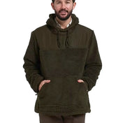 Jack Pyke Sherpa Fleece Hoodie Gen2 in Dark Olive - front view on white background