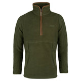 Jack Pyke Sherpa Half Zip Pullover in dark olive from the front