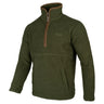 Jack Pyke Sherpa Half Zip Pullover in dark olive from the front left side