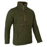 Jack Pyke Sherpa Half Zip Pullover in dark olive from the front right side