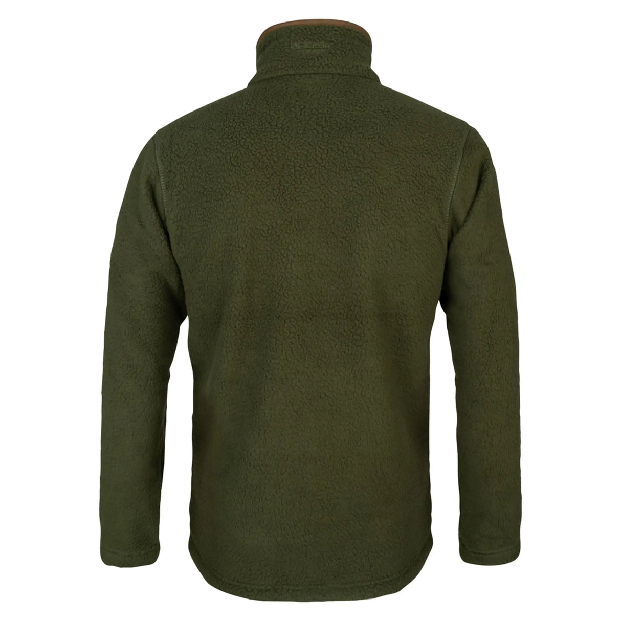 Jack Pyke Sherpa Half Zip Pullover in dark olive from the rear