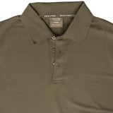 Jack Pyke Shires Polo Shirt in Dark Olive close up of collar