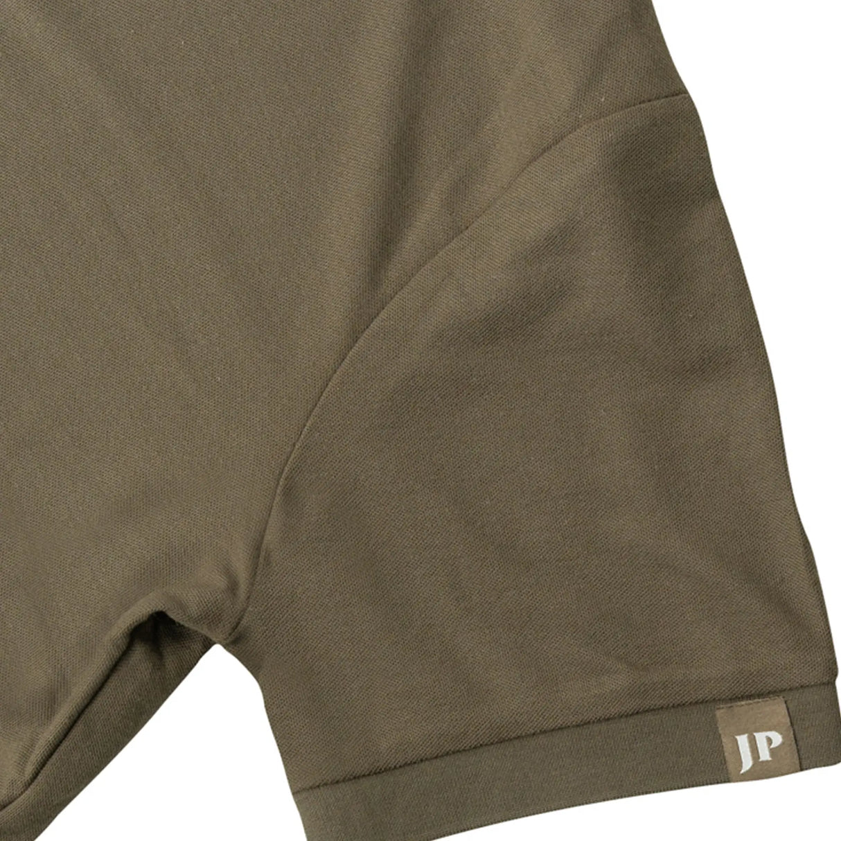Jack Pyke Shires Polo Shirt in Dark Olive close up of sleeve