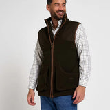 Jack Pyke Shooters Fleece Gilet in dark olive from the front left on white background