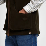 Jack Pyke Shooters Fleece Gilet in dark olive close up of cartridge pocket