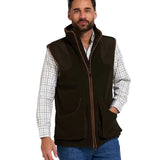 Jack Pyke Shooters Fleece Gilet in dark olive from the front on white background