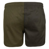 Jack Pyke Yakka Shorts in Dark Olive from the back on white background
