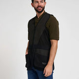 Jack Pyke Sporting Skeet Vest in black from the front left on white background