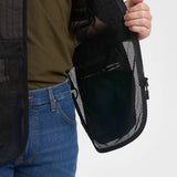 Jack Pyke Sporting Skeet Vest in black close up internal zip pocket