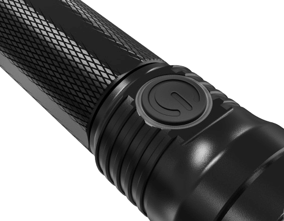 Skywoods OL1000 1000 Lumen Pocket Torch Light - side power switch detail