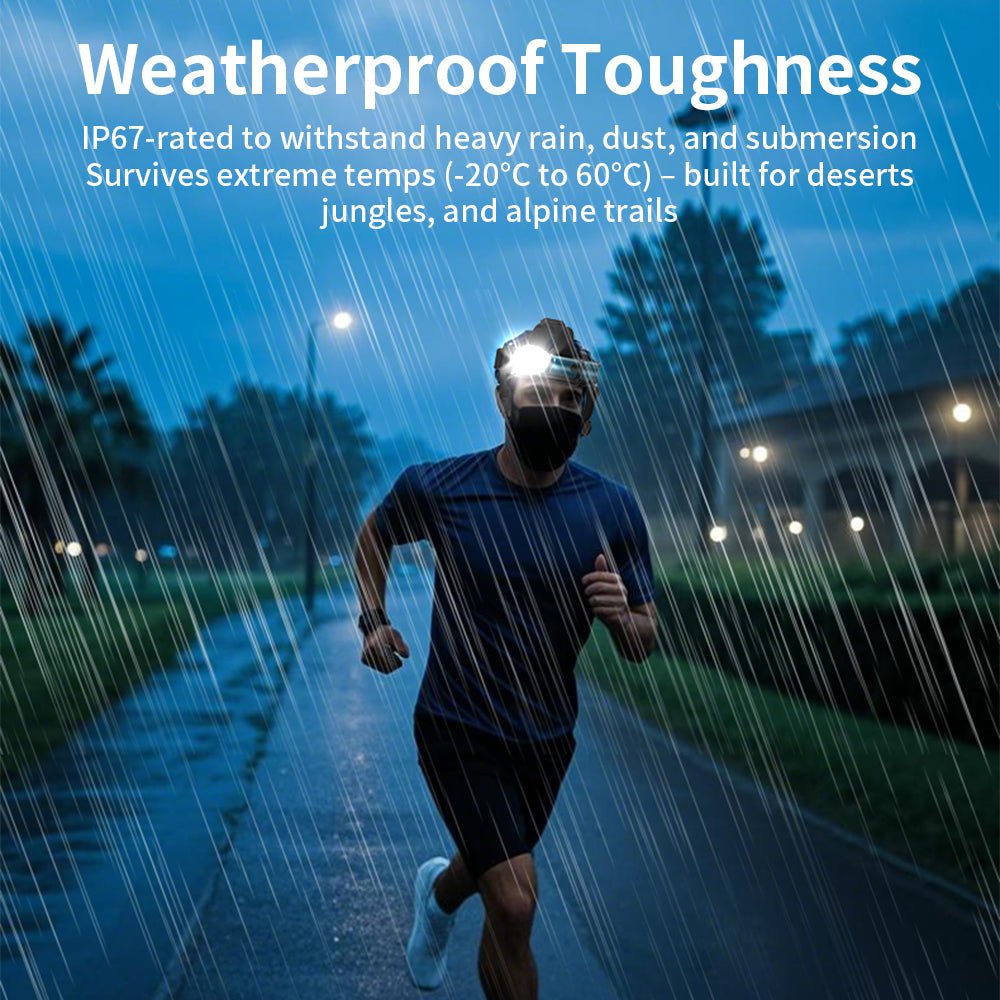 Skywoods OHL1500 Headlamp - IP67 weatherproof rating in rain