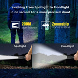 Skywoods TZL1800 Zoomable Torch Light - 200 metre beam distance and zoomable focus system