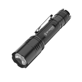 Skywoods TZL1800 Zoomable Torch Light - three quarter view with pocket clip and LED head