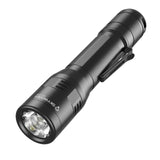 Skywoods OZL2500 Zoomable Torch Light - three quarter view with pocket clip and LED head
