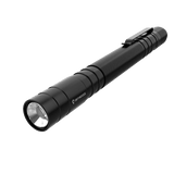 Skywoods Fix P3 Zoomable Pen Light - three quarter view with pocket clip and reflector head