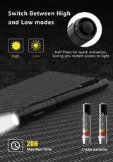 Skywoods Fix P3 Zoomable Pen Light - high and low modes with a 20 hour maximum runtime
