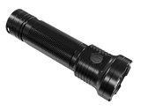 Skywoods OL3000 Rechargeable Torch Light - angled view with the side switch and tail lanyard hole