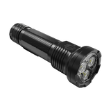 Skywoods OL3000 Rechargeable Torch Light - wide reflector head and knurled grip