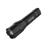 Skywoods TZL3000 Zoomable Torch Light - angled view with crenellated strike bezel and knurled body