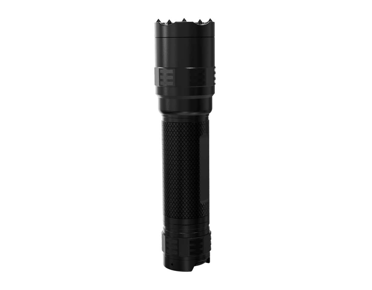 Skywoods TZL3000 Zoomable Torch Light - upright view looking down the strike bezel