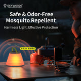 Skywoods L51980 Solar Camping Lantern - odour free mosquito repellent mode in use