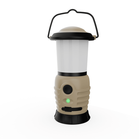 Skywoods L50270 Camping Lantern - front view standing with the handle raised
