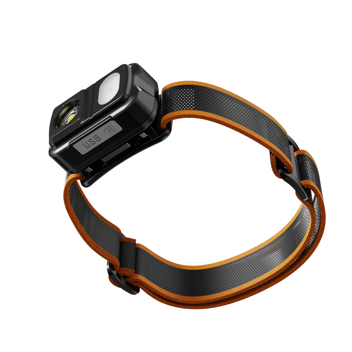 Skywoods OHL550 Headlamp - overhead view of the headband and lamp