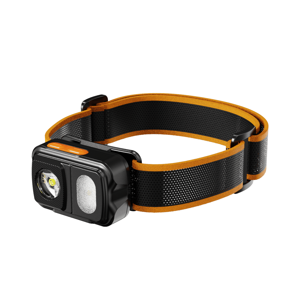 Skywoods OHL550 Headlamp - front view of the lamp on the fitted headband
