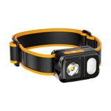 Skywoods OHL550 Headlamp - three quarter view with the elasticated headband
