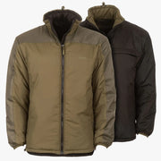 Snugpak Sleeka Elite Reversible Jacket WGTE - both faces shown side by side, Olive Green and Black