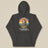 Sloth Hiking Club: Hilltop Hoodie in Charcoal Heather, laid flat, front view