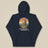 Sloth Hiking Club: Hilltop Hoodie in Navy Blazer, laid flat, front view