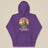Sloth Hiking Club: Hilltop Hoodie in Purple, laid flat, front view