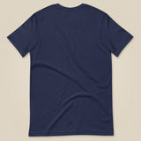 Sloth Hiking Club: Walking T-Shirt in Navy, laid flat, plain back view
