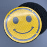 Reflective Smiley Face Patch Yellow, Hook & Loop, 8cm | Task Outdoor